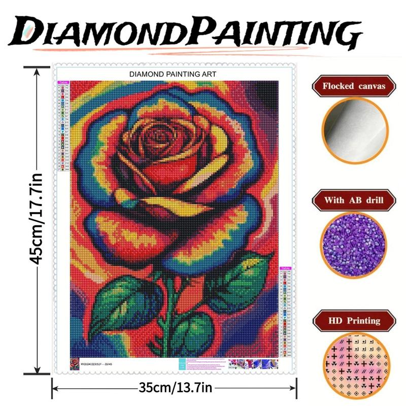 Flower Pattern DIY Diamond Arts Painting without Frame, DIY Decorative Arts Picture for Beginner, Home Wall Craft Decoration