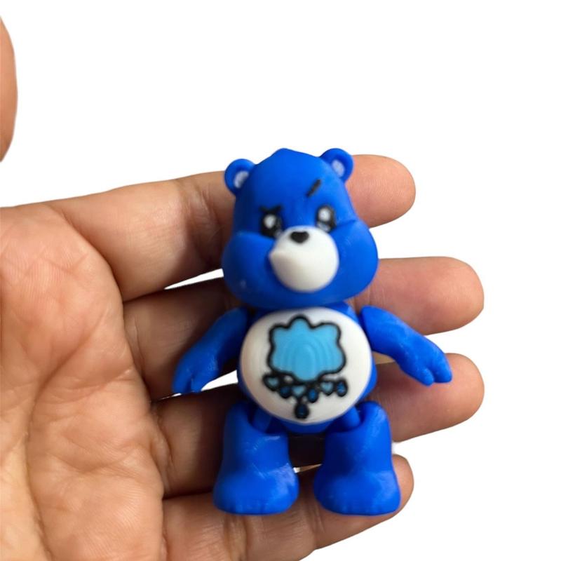 3D printed multicolored articulated mini Care bears figurines done in PLA plastic great for decoration Decorative set No 1 Blue Building Statues & Figurines smiskifigurines