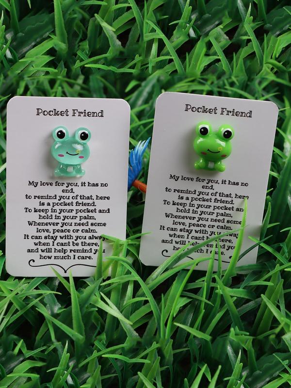 Cute Frog Design Pocket Hug, Animal Design Decorative Pocket Hug with Encouragement Card, Stress Relieving Toys for Birthday, Wedding, Party