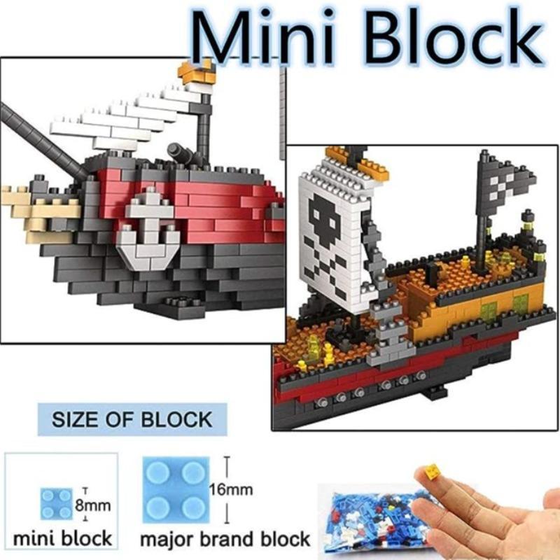 780pcs set Pirate Ship Building Block Toy, Creative Desktop Ornament, Educational Toy for Adults and Kids