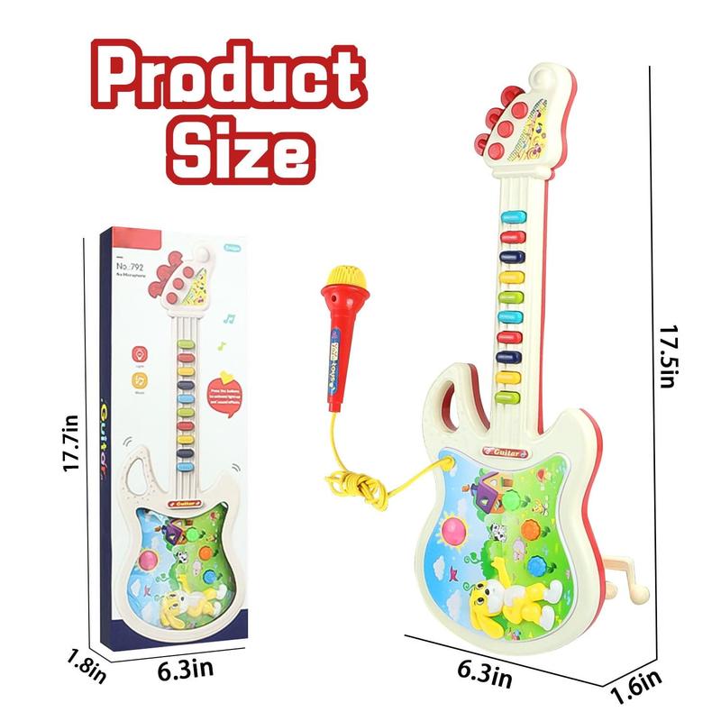 Kids Guitar and Microphone Toys, Pretend Play Musical Instruments Educational Toys for Age 2 3 4 5 6 Girls Boys Birthday Christmas  Gifts