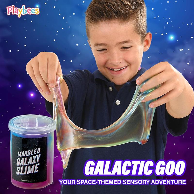 Marbled Galaxy Slime - 6 Pack - Cosmic Galaxy Gooey Unicorn Fidget Kit