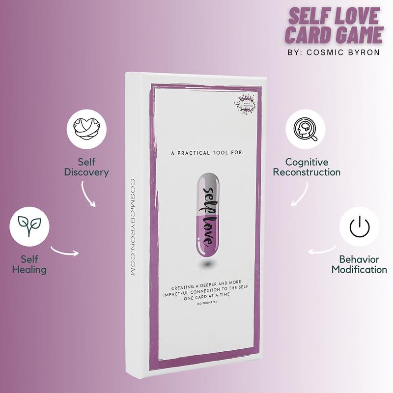 Self-Love Card Game Educational - 60 Cognitive Behavioral Science Cards for Self-Discovery, Affirmations and Self-Improvement