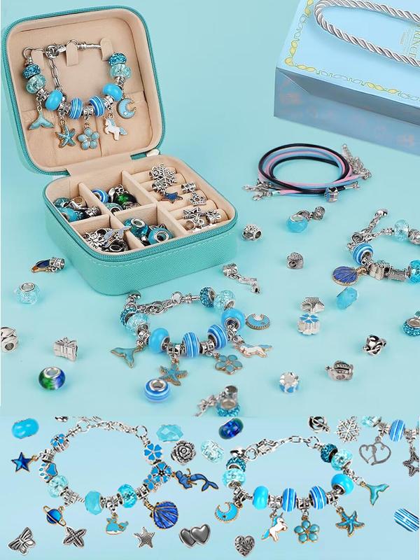 Jewelry Making Kit, Colorblock Beads & Charms & Accessories for Bracelet Necklace Earrings, DIY Jewelry Making Supplies for Teenager