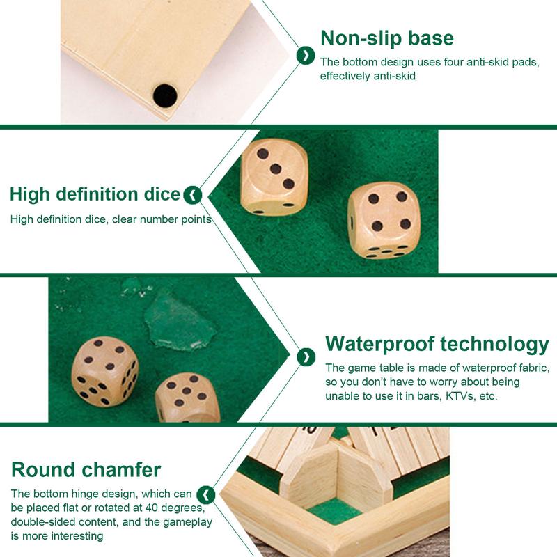 Wooden number board dice game set toy 4 person show party party game