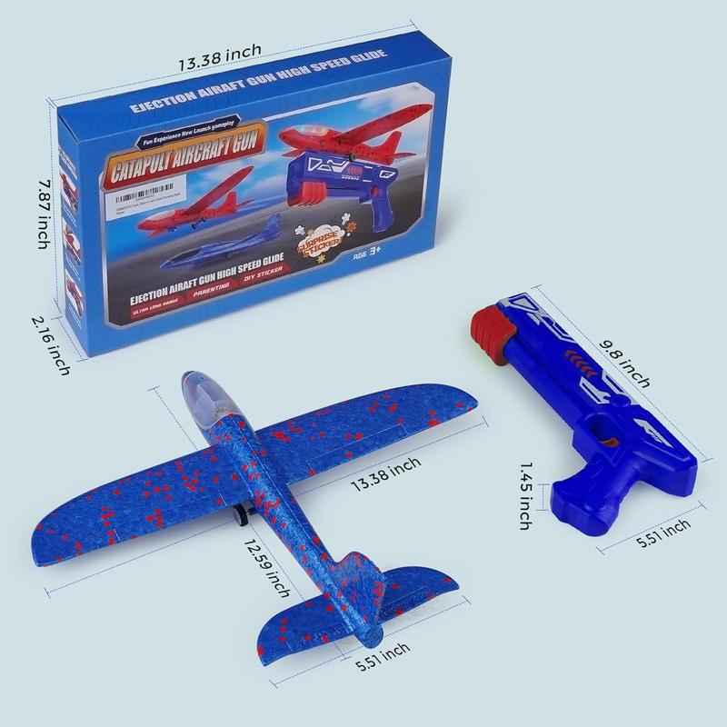 Airplane Toys Airplane Launcher Toys, LED Light& EVA Foam Glider Catapult Plane Toy for Boys,Outdoor Flying Toys Birthday Gifts for Boys and Girls 6-12 Years Old