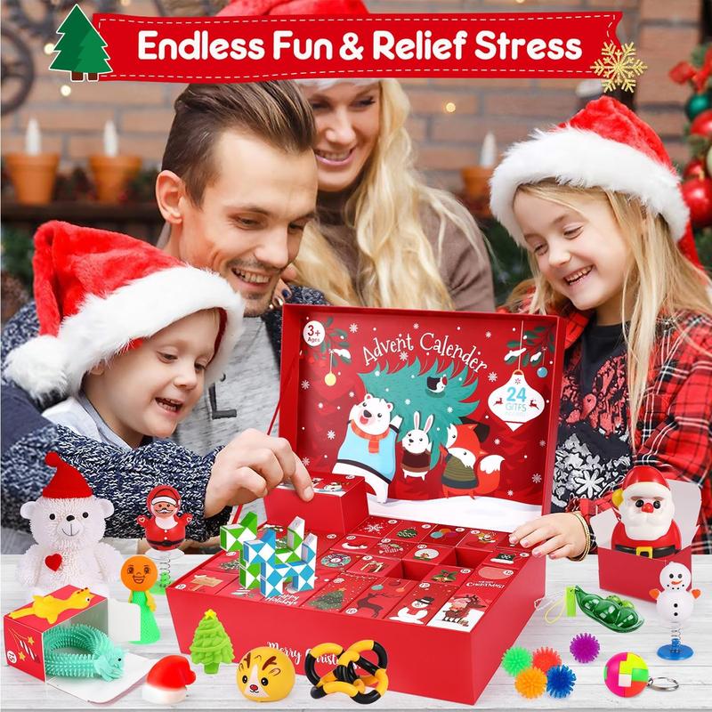 Christmas gift Fidget Advent Calendar 2024 for Kids - Sensory Toys, Stress Relief, and Surprise Gifts 48Pcs