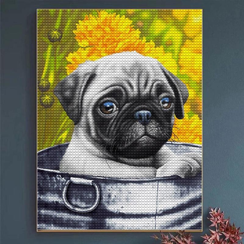 Dog Pattern DIY Diamond Art Painting Without Frame, DIY 5D Diamond Art Painting Kit, Wall Art Decor For Home Living Room Bedroom