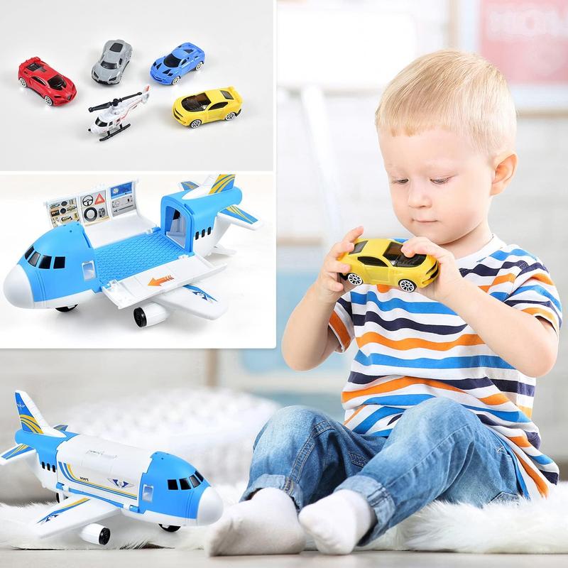 Transport Cargo Airplane Car Toy Play Set for 3+ Years Old Boys and Girls