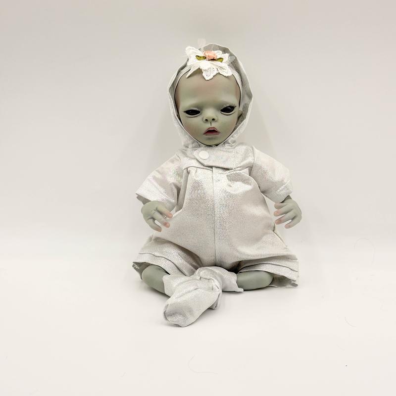 reborn babydoll,14 Inches 35cm Realistic Alien Reborn Doll - Soft Touch Cloth Body Art Doll for Creative Collection - Unique Mini Super Cool Kids Gifts for Halloween, Thanksgiving Day, and Christmas