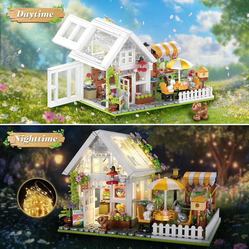 TOKMOC Garden Flower house Building Block Set,DIY Greenhouse Architecture Building Set,Birthday Gift and Home Decoration,For aged 12 and above,Stress relief toy,66053,1188 Pieces