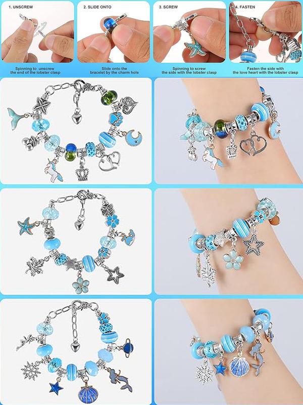 Jewelry Making Kit, Colorblock Beads & Charms & Accessories for Bracelet Necklace Earrings, DIY Jewelry Making Supplies for Teenager