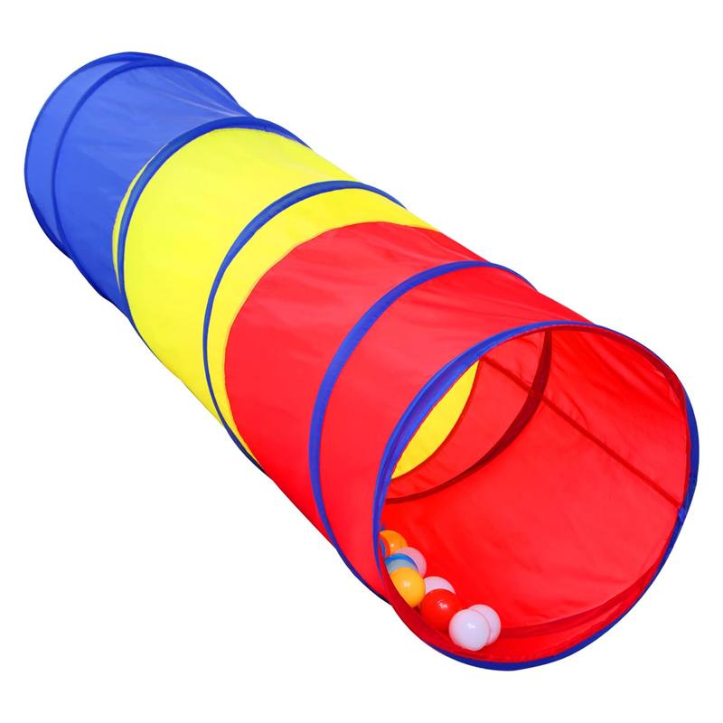 Red, Yellow, and Blue Play Tunnel for Kids - 1.75m Long, 46cm Diameter - Perfect for Indoor and Outdoor Fun!