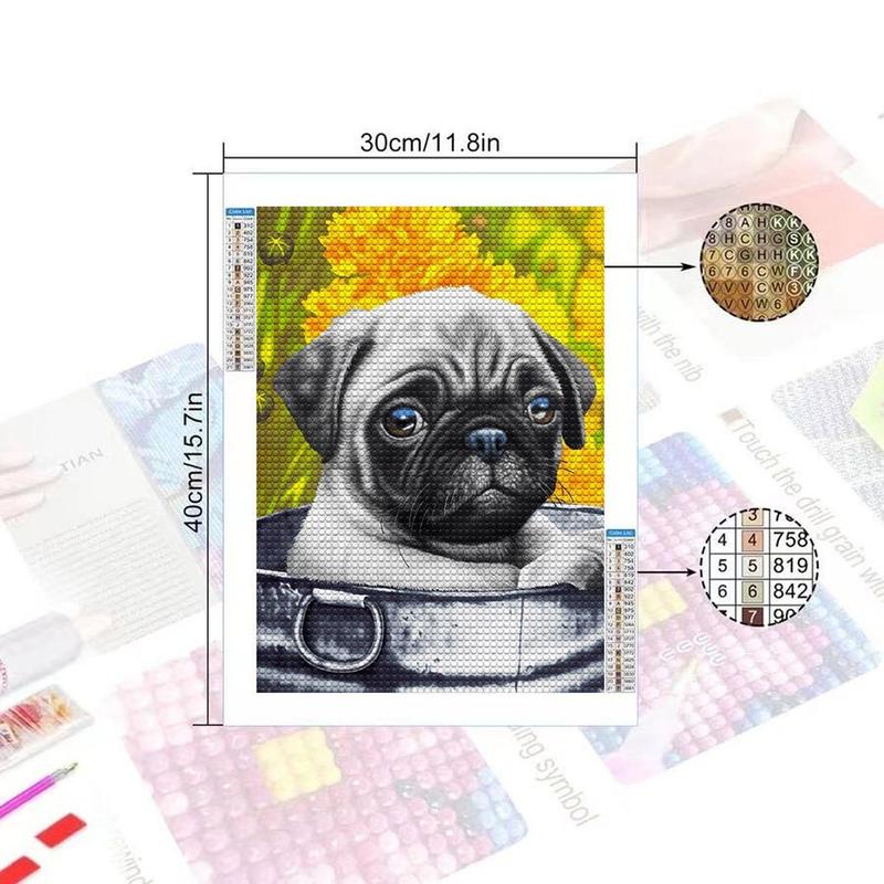 Dog Pattern DIY Diamond Art Painting Without Frame, DIY 5D Diamond Art Painting Kit, Wall Art Decor For Home Living Room Bedroom