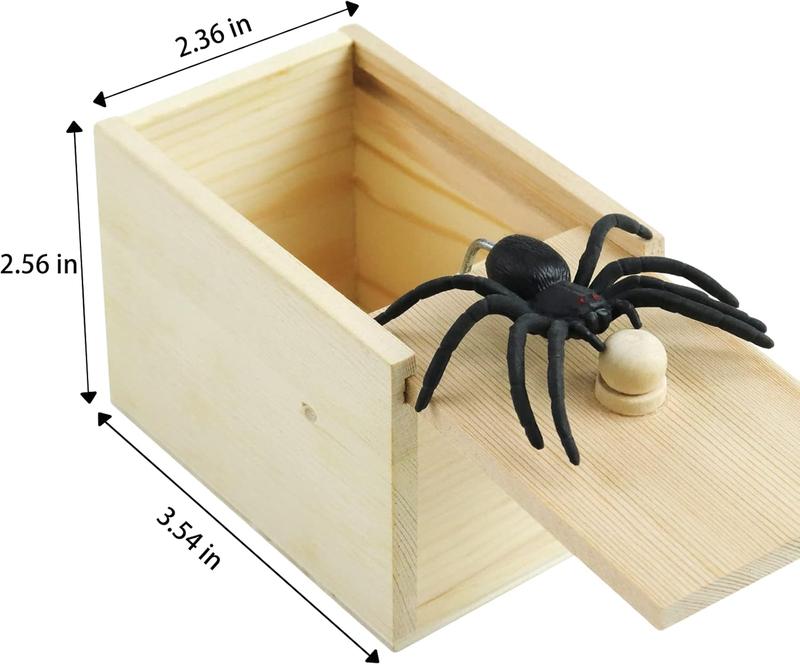 Spider Prank Scare Box, Handmade Fun Practical Surprise Joke Boxes, Hilarious Halloween Spoof Gift Box for Adults Kids