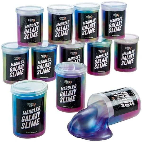 Marbled Galaxy Slime - 6 Pack - Cosmic Galaxy Gooey Unicorn Fidget Kit