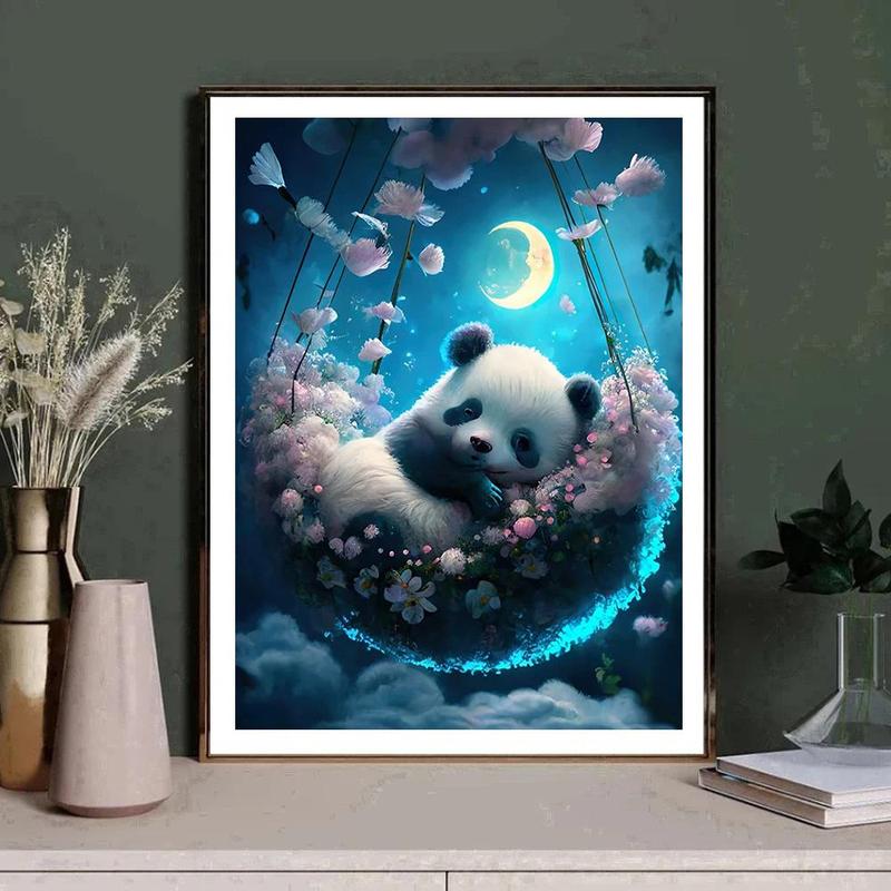 Panda Pattern DIY Diamond Art Painting Kit without Frame, DIY Decorative Art Picture for Beginner, DIY Home Decor