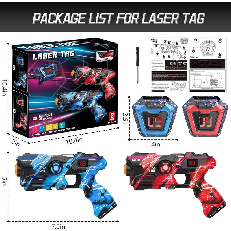 Laser Tag Guns Set of 2 with Digital LED Score Display Vest Multi-Functional Laser Tag Fun Indoor&Outdoor Toys for s Ages 8 9 10 11 12+ Years Old Boys Girls Teens Adults Birthday Gift