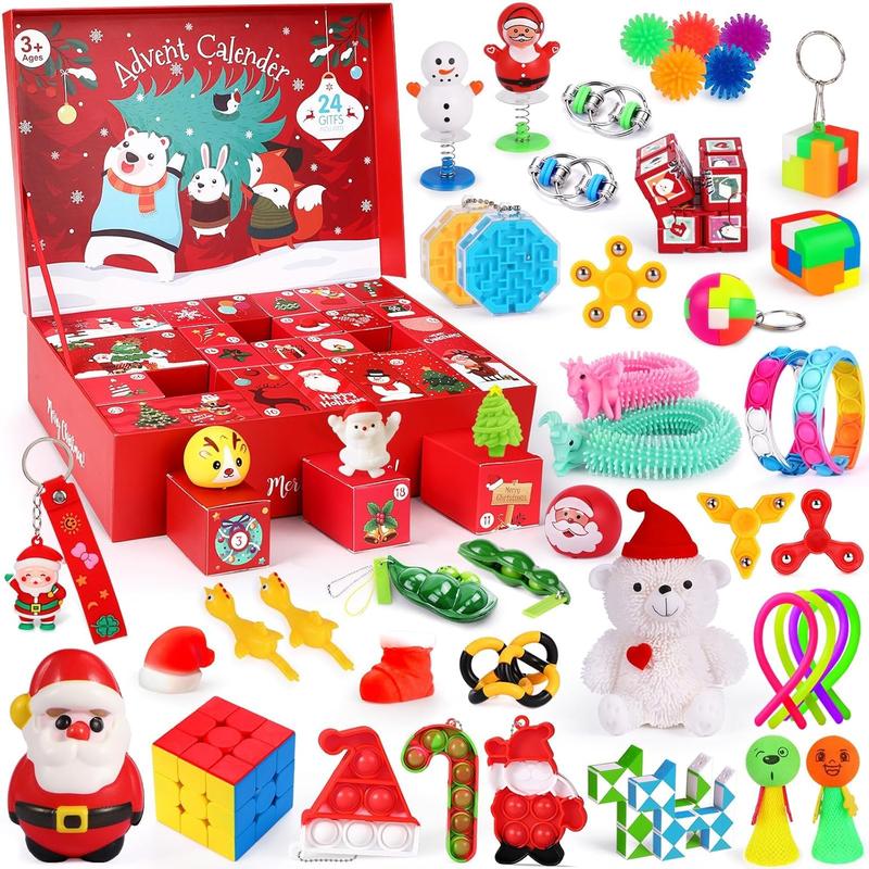 Christmas gift Fidget Advent Calendar 2024 for Kids - Sensory Toys, Stress Relief, and Surprise Gifts 48Pcs