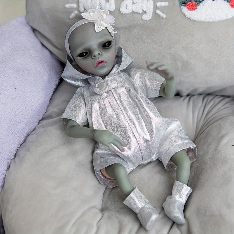 reborn babydoll,14 Inches 35cm Realistic Alien Reborn Doll - Soft Touch Cloth Body Art Doll for Creative Collection - Unique Mini Super Cool Kids Gifts for Halloween, Thanksgiving Day, and Christmas