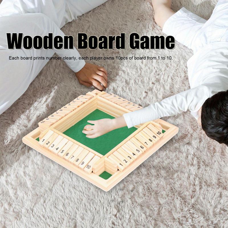 Wooden number board dice game set toy 4 person show party party game