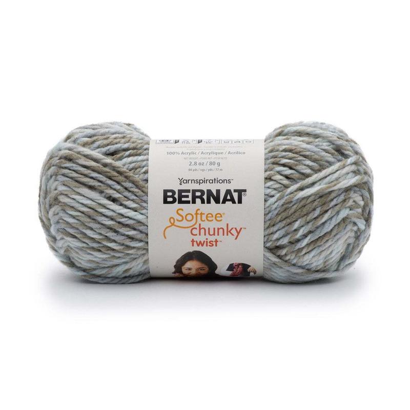 Bernat Softee Chunky Twist Marled 100% Acrylic Bulky #6 Yarn Skein For Knitting