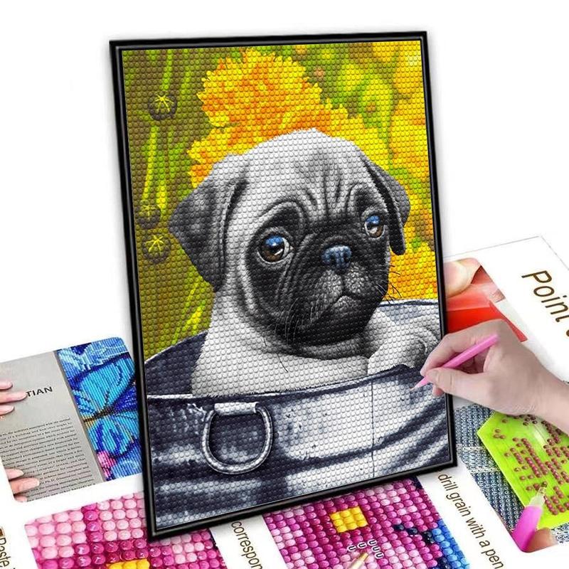 Dog Pattern DIY Diamond Art Painting Without Frame, DIY 5D Diamond Art Painting Kit, Wall Art Decor For Home Living Room Bedroom