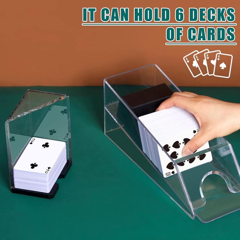 Blackjack Game Combo Set Including Blackjack 6 Deck Automatic Card Shuffler 6 Deck Blackjack Shoe and 6 Deck Discard Tray for Blackjack 10 Cut Cards for Casino, Party Night