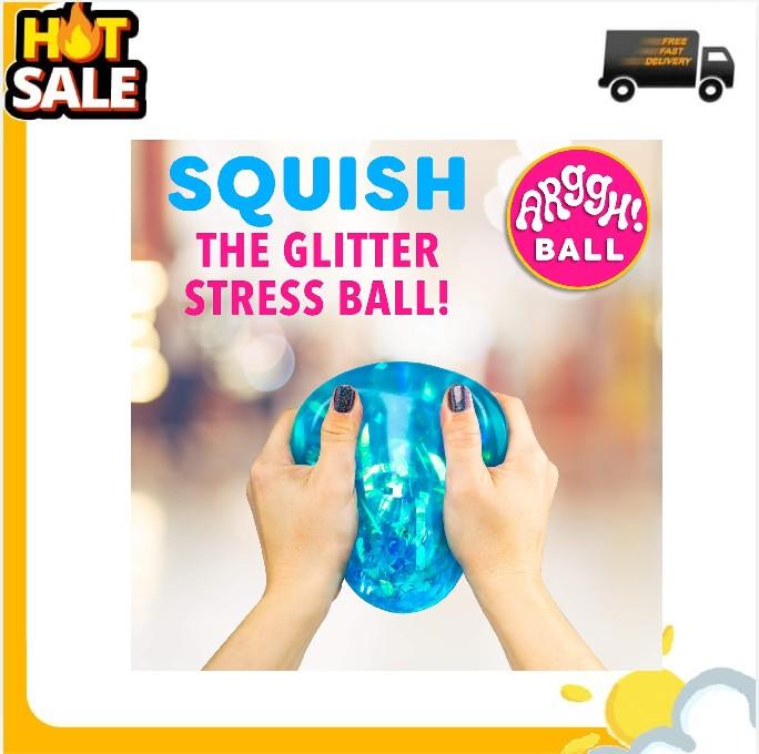 Power Your Fun Arggh Glitter Stress Ball for Adults and Kids - Medium Squishy Stress Ball Fidget Toy, Anti Stress Sensory Ball Squeeze Toy Stress Balls