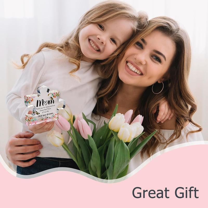 Gifts for Mom - Cute Engraved  Block Puzzle  - Adorable Mum Gift from Son, Daughter - Fun Christmas, Mothers Day, Retirement Gift Idea - Fancy Decoration  for Home, Office