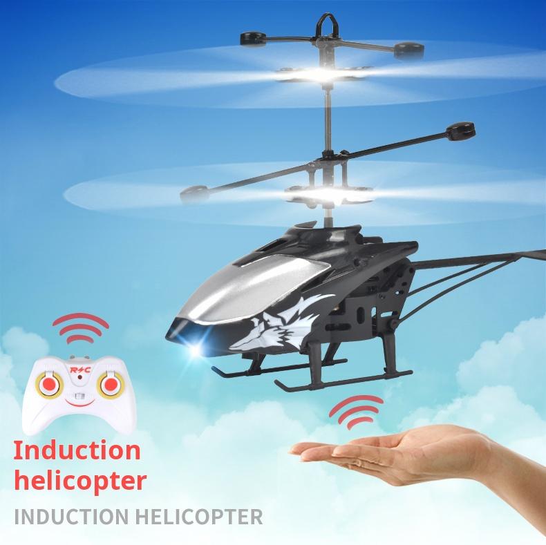 2 in 1 Remote Control Helicopter toys for Aircraft USB Rechargeable Infrared Induction boys Toy External Sensor Upgraded portable RC Helicopter Drone Toy Video Games BPA Free mini nano