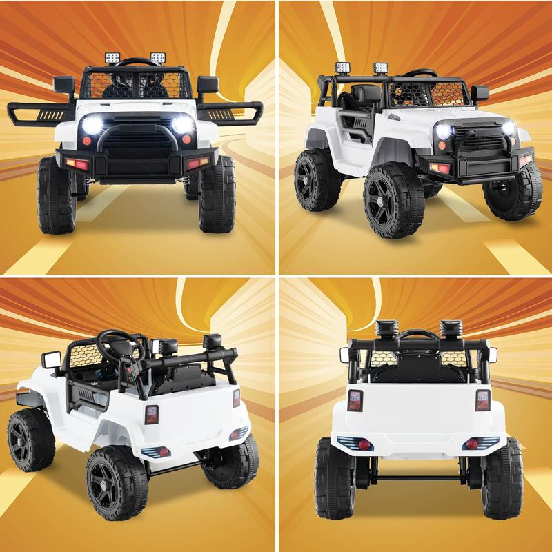 [ShopTab] Black Friday Festival JOY Ride on Car, 12V Battery Powered Truck Vehicle with Remote Control, Spring Suspension, Headlights, Music, Horn, MP3, USB & Aux Port