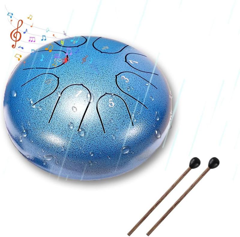 Rain Drum for Outside Garden,Chakra Drum for Rain Outdoor, Drum Rain Chime Waterproof, Chakra Drum 6 Inches 8 Notes, Chakra Rain Drum Outdoor，Instrument for Outside