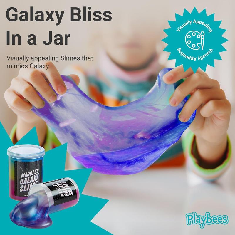 Marbled Galaxy Slime - 6 Pack - Cosmic Galaxy Gooey Unicorn Fidget Kit