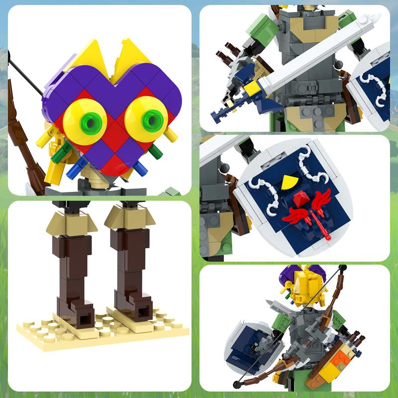 Tenhorses BOTW Link Building Set, Majora's Mask Link Action Figures Holding Master Sword and Hylian Shield, TOTK Adventure Game Collection Birthday Gift for Boys Girls Game Fans (407Pcs)