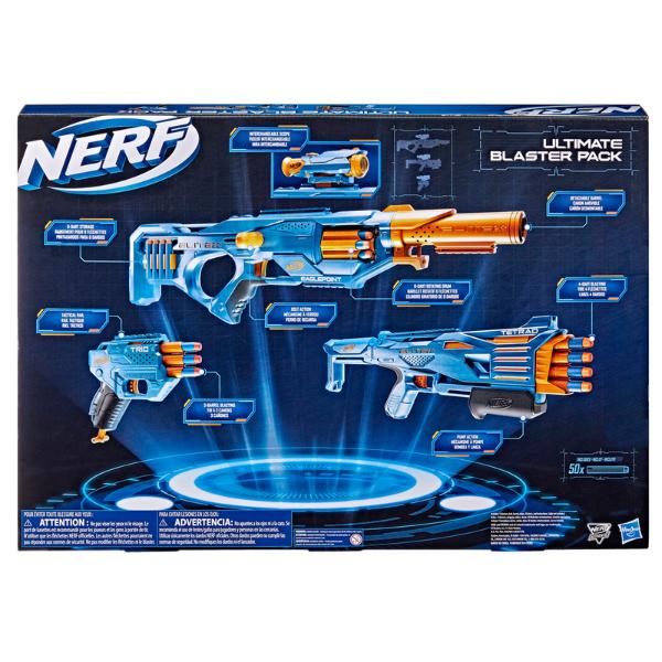 2.0 Ultimate Blaster Pack, 3 Blasters, 50 Nerf Elite Darts, Detachable Scope and Barrel