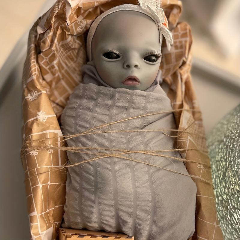 reborn babydoll,14 Inches 35cm Realistic Alien Reborn Doll - Soft Touch Cloth Body Art Doll for Creative Collection - Unique Mini Super Cool Kids Gifts for Halloween, Thanksgiving Day, and Christmas