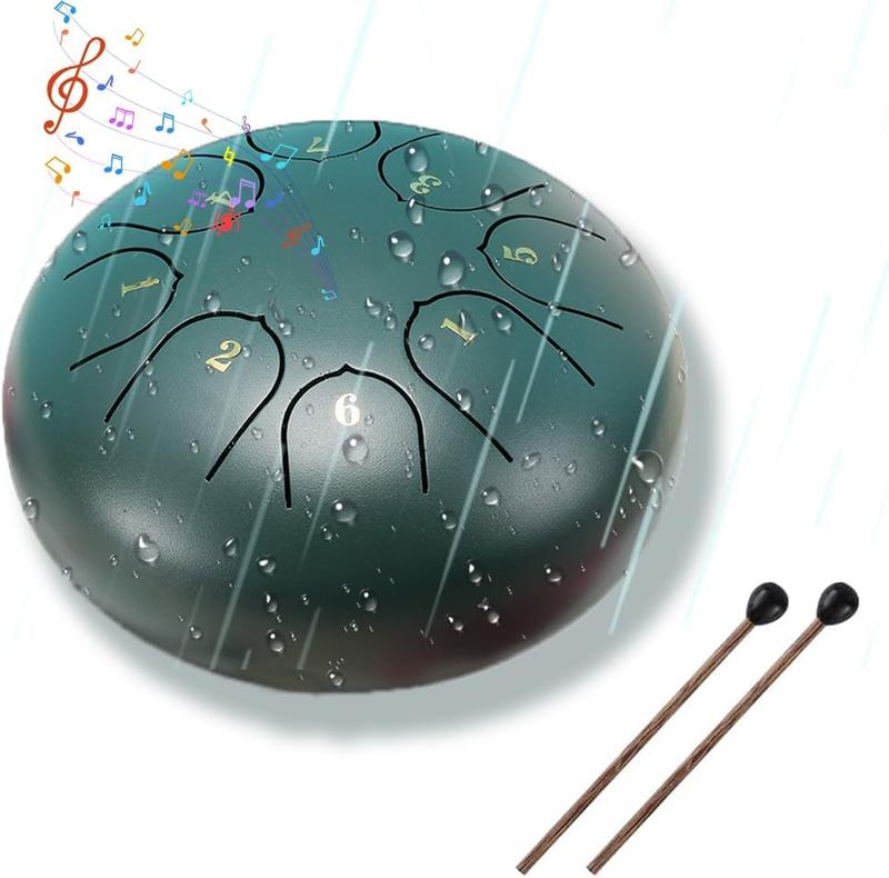 Rain Drum for Outside Garden,Chakra Drum for Rain Outdoor, Drum Rain Chime Waterproof, Chakra Drum 6 Inches 8 Notes, Chakra Rain Drum Outdoor，Instrument for Outside