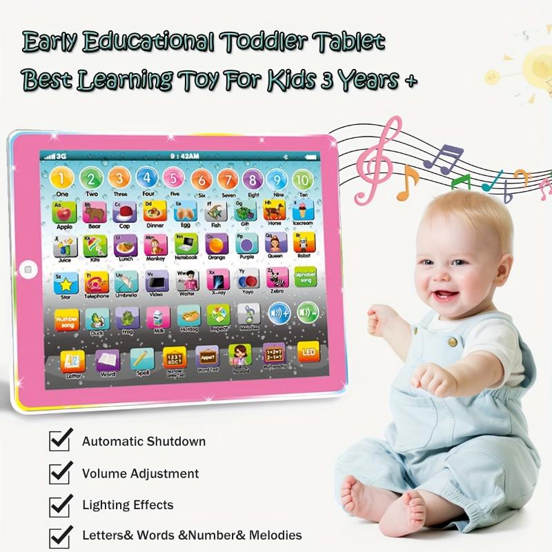 Electronic Interactive Tablet for Kids Learning Pad with ABC Word Song Music Number Educational Toy for Preschool Boys & Girls