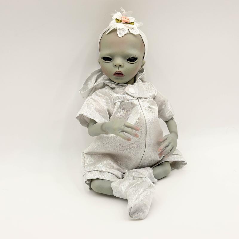 reborn babydoll,14 Inches 35cm Realistic Alien Reborn Doll - Soft Touch Cloth Body Art Doll for Creative Collection - Unique Mini Super Cool Kids Gifts for Halloween, Thanksgiving Day, and Christmas