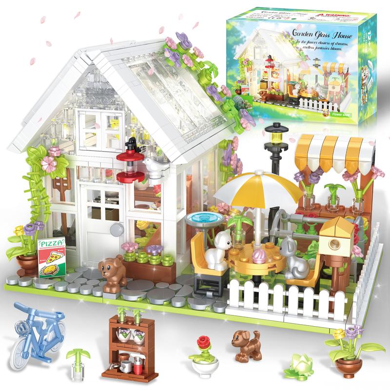 TOKMOC Garden Flower house Building Block Set,DIY Greenhouse Architecture Building Set,Birthday Gift and Home Decoration,For aged 12 and above,Stress relief toy,66053,1188 Pieces