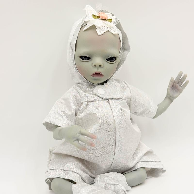 reborn babydoll,14 Inches 35cm Realistic Alien Reborn Doll - Soft Touch Cloth Body Art Doll for Creative Collection - Unique Mini Super Cool Kids Gifts for Halloween, Thanksgiving Day, and Christmas