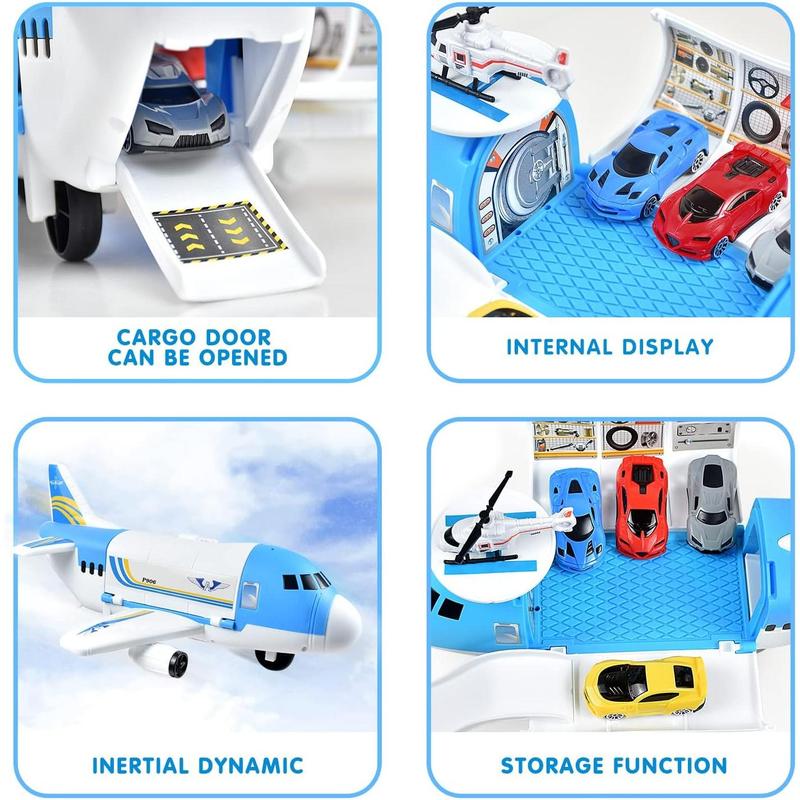 Transport Cargo Airplane Car Toy Play Set for 3+ Years Old Boys and Girls