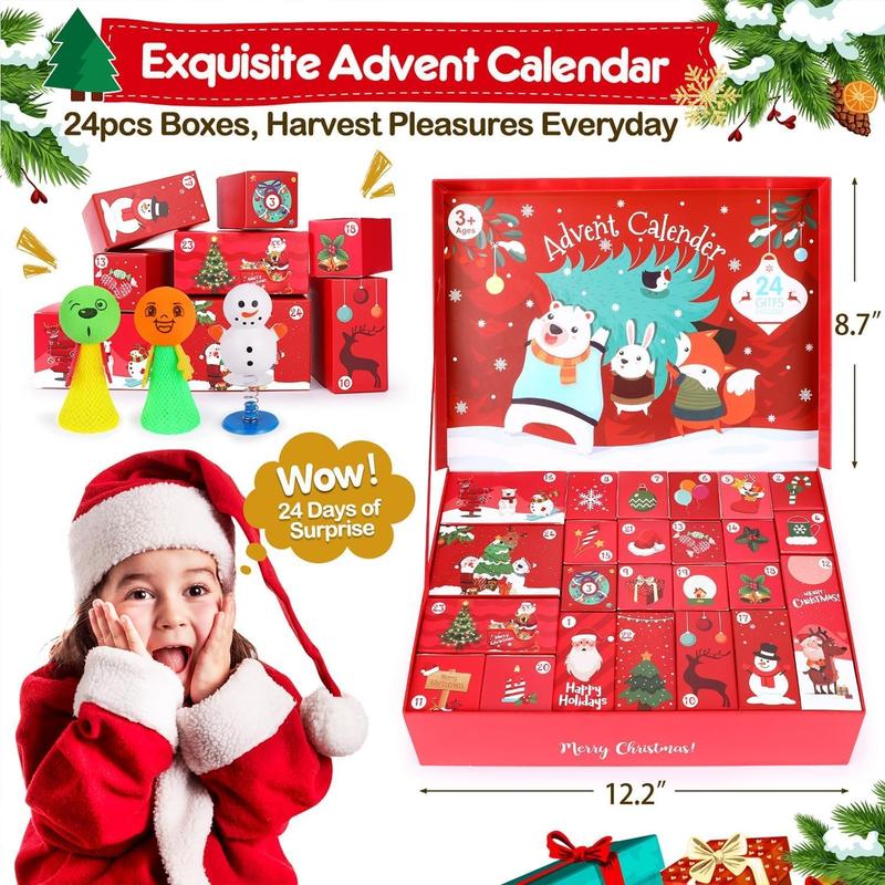 Christmas gift Fidget Advent Calendar 2024 for Kids - Sensory Toys, Stress Relief, and Surprise Gifts 48Pcs