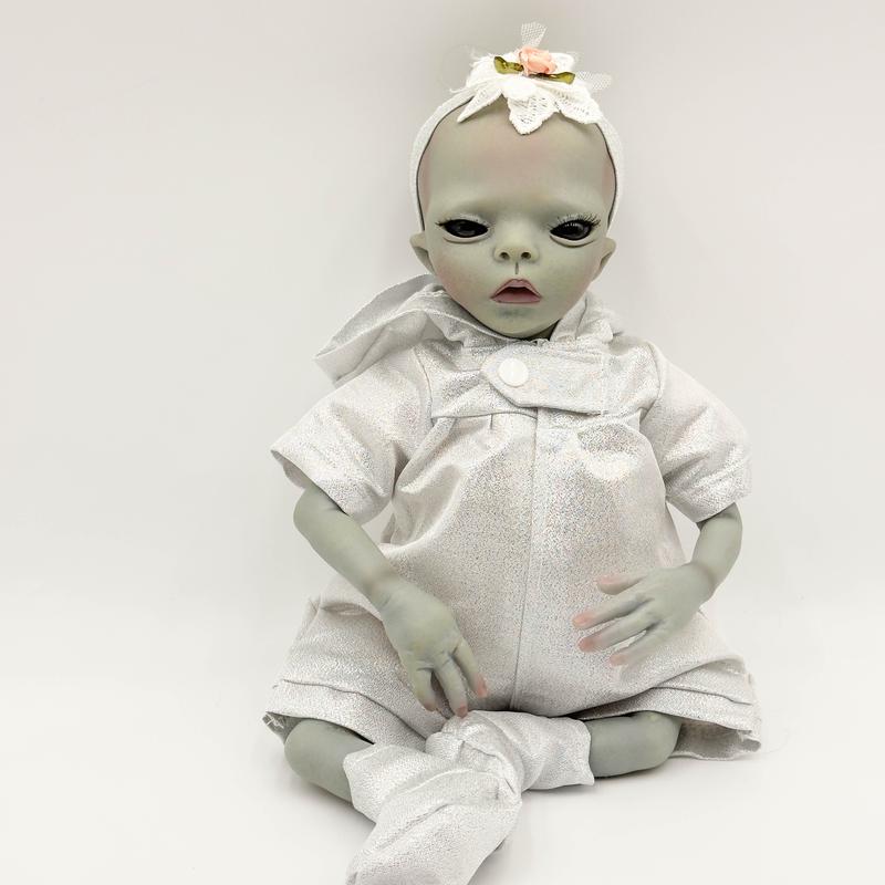 reborn babydoll,14 Inches 35cm Realistic Alien Reborn Doll - Soft Touch Cloth Body Art Doll for Creative Collection - Unique Mini Super Cool Kids Gifts for Halloween, Thanksgiving Day, and Christmas