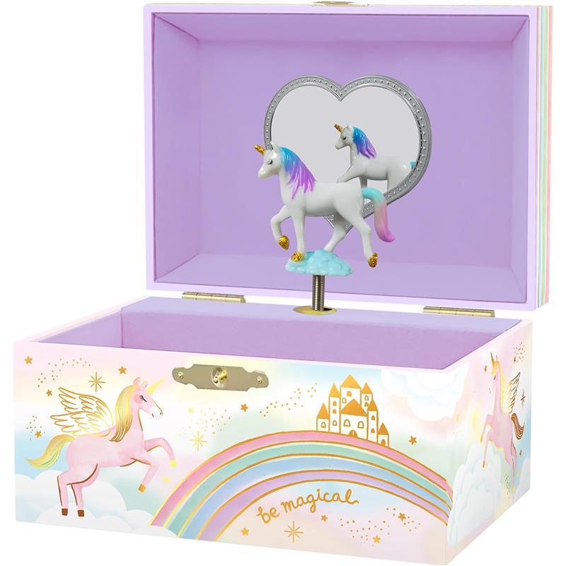 Musical Unicorn Jewelry Box for Girls - Kids Jewelry Box with Spinning Unicorn, Unicorn Gifts for Girls, Unicorn Toys - 6 x 4.7 x 3.5 in