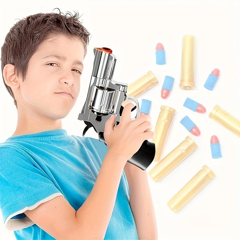 Toy Gun For Boys, Foam Soft Bullet Toy Revolver With 40 Bullets And 12 Shells, An Exciting Outdoor Play Experience, Perfect Birthday Christmas And Other Holiday Gifts- Silver, Christmas gift