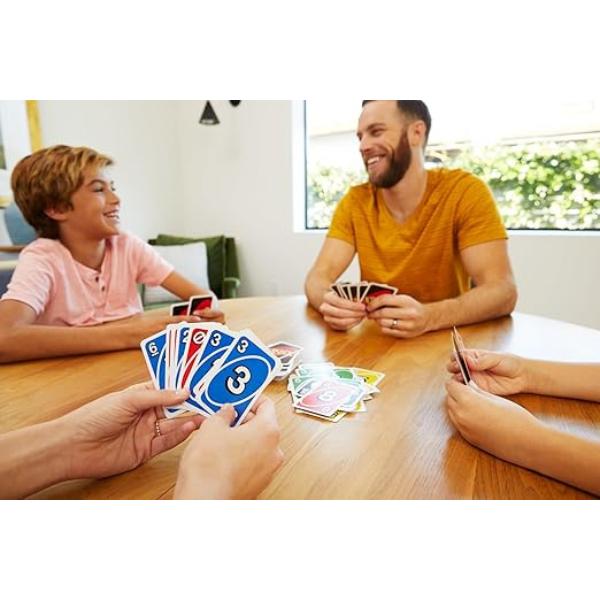 UNO - Classic Colour & Number Matching Card Game - 112 Cards - Customizable & Erasable Wild - Special Action Cards Included - Gift for Kids 7+, W2087