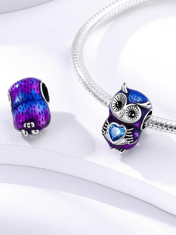 Owl Design Bead, Rhinestone Decor Bead Diy Jewelry Making Supplies for Necklace and Bracelet, Fashion Accessories for Women & Girls for Holiday Engagement Gift