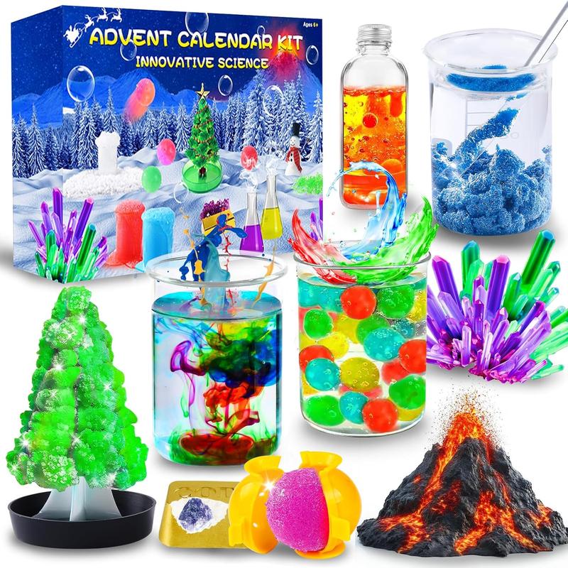 2024 Christmas Party Gift Advent Calendar - 24 Days Gemstone Science Kits & Magic Experiments